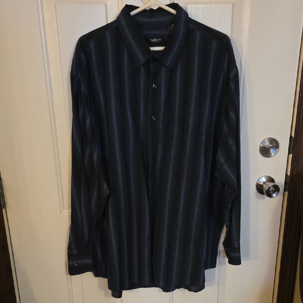 Van Heusen Navy Striped Long Sleeve Shirt
